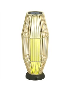 Outsunny Garden Rattan Lamp, 72 cm Tall Solar Rattan Floor Lamp, Solar Garden Light with Auto On/Off LED, IP44 for Outdoor, Porc