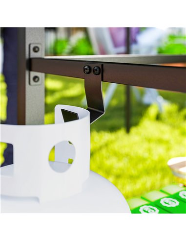 Outsunny Outdoor Grill Dining Cart 2-Shelf Movable Pizza Oven Table Stand with Stainless Steel Top, Portable BBQ Trolley Food Pr