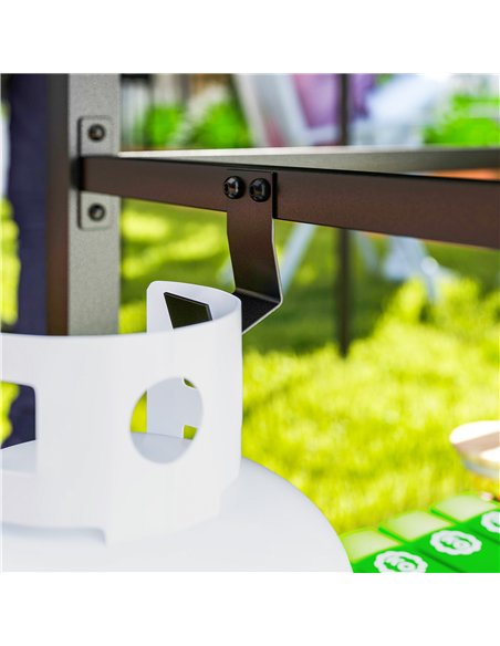 Outsunny Outdoor Grill Dining Cart 2-Shelf Movable Pizza Oven Table Stand with Stainless Steel Top, Portable BBQ Trolley Food Pr - pic 156938 | FastDaddyshop
