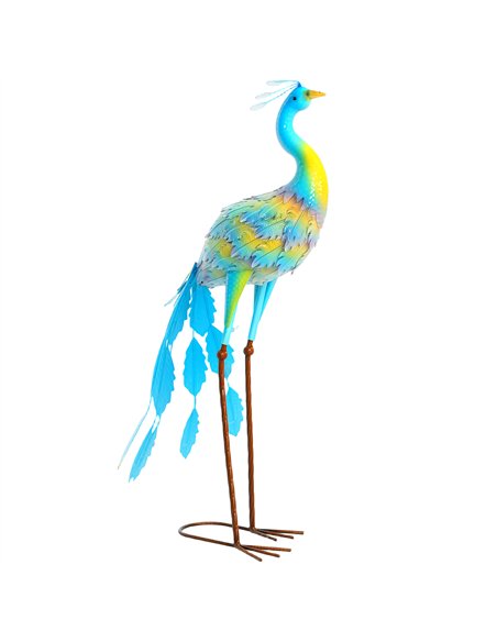 Outsunny Peacock Garden Statue, Standing Garden Ornament, Metal Garden Gift with Stakes for Patio Pond Landscape Decoration, Mul - pic 156948 | FastDaddyshop