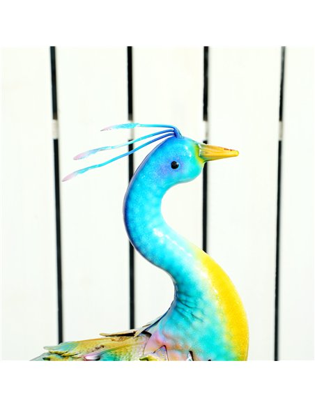Outsunny Peacock Garden Statue, Standing Garden Ornament, Metal Garden Gift with Stakes for Patio Pond Landscape Decoration, Mul - pic 156954 | FastDaddyshop