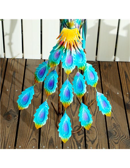 Outsunny Peacock Garden Statue, Standing Garden Ornament, Metal Garden Gift with Stakes for Patio Pond Landscape Decoration, Mul - pic 156955 | FastDaddyshop