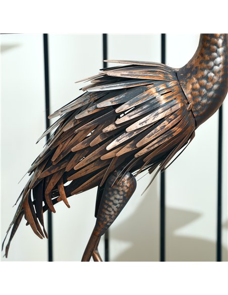 Outsunny Heron Garden Statue, Standing Garden Ornament, Metal Garden Gift with Stakes for Patio Pond Landscape Decoration, Silve - pic 156964 | FastDaddyshop