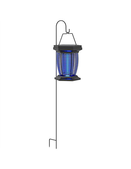Outsunny 2-in-1 Electric Fly Zapper with UVA Light, Hanging Garden Lantern, Solar and USB-DC Rechargeable Insect Mosquito Bug Za - pic 156975 | FastDaddyshop