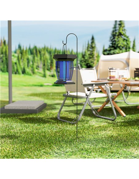 Outsunny 2-in-1 Electric Fly Zapper with UVA Light, Hanging Garden Lantern, Solar and USB-DC Rechargeable Insect Mosquito Bug Za - pic 156982 | FastDaddyshop