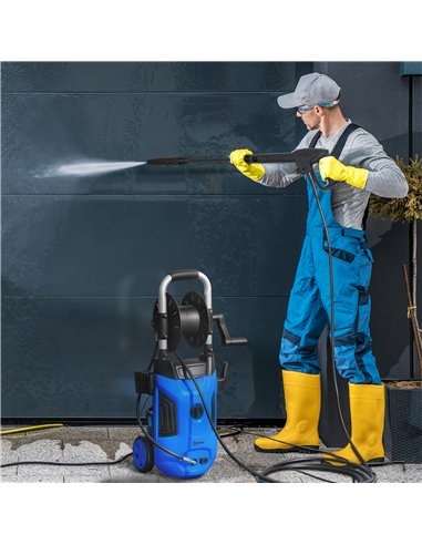 Outsunny 1800W High Pressure Washer, 150 Bar Pressure, 420 L/h Flow, Portable Power Washer Jet Wash Cleaner with Adjustable Nozz