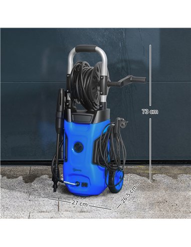 Outsunny 1800W High Pressure Washer, 150 Bar Pressure, 420 L/h Flow, Portable Power Washer Jet Wash Cleaner with Adjustable Nozz