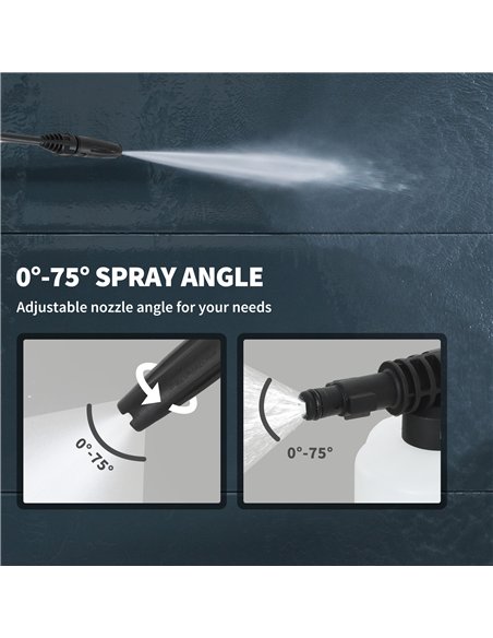 Outsunny 1800W High Pressure Washer, 150 Bar Pressure, 420 L/h Flow, Portable Power Washer Jet Wash Cleaner with Adjustable Nozz - pic 156988 | FastDaddyshop
