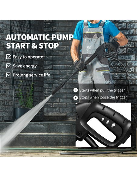 Outsunny 1800W High Pressure Washer, 150 Bar Pressure, 420 L/h Flow, Portable Power Washer Jet Wash Cleaner with Adjustable Nozz - pic 156989 | FastDaddyshop