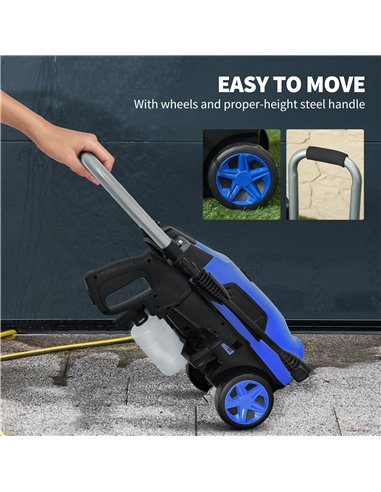 Outsunny 1800W High Pressure Washer, 150 Bar Pressure, 420 L/h Flow, Portable Power Washer Jet Wash Cleaner with Adjustable Nozz