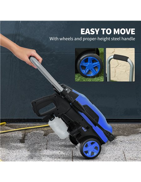 Outsunny 1800W High Pressure Washer, 150 Bar Pressure, 420 L/h Flow, Portable Power Washer Jet Wash Cleaner with Adjustable Nozz - pic 157018 | FastDaddyshop
