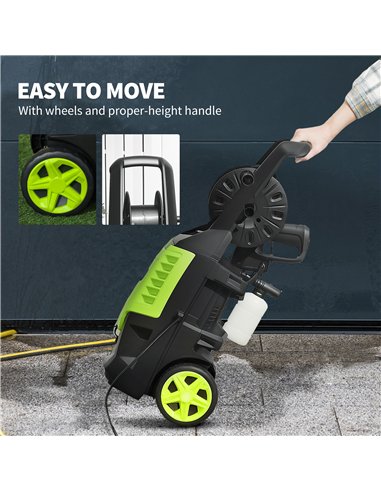 Outsunny 2200W High Pressure Washer, 170 Bar Pressure, 420 L/h Flow, Portable Electric Power Washer Jet Wash Cleaner with Adjust