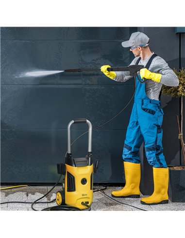 Outsunny 1800W High Pressure Washer, 150 Bar Pressure, 420 L/h Flow, Portable Power Washer Jet Wash Cleaner with Adjustable Nozz