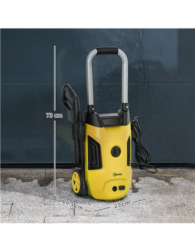 Outsunny 1800W High Pressure Washer, 150 Bar Pressure, 420 L/h Flow, Portable Power Washer Jet Wash Cleaner with Adjustable Nozz