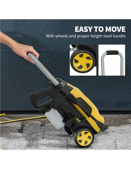 Outsunny 1800W High Pressure Washer, 150 Bar Pressure, 420 L/h Flow, Portable Power Washer Jet Wash Cleaner with Adjustable Nozz - pic 157045 | FastDaddyshop