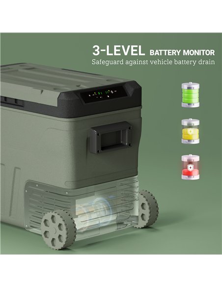 Outsunny 45L Camping Fridge Freezer Dual Zone, Portable Car Fridge 12V/24V DC & 100-240V AC, Electric Cool Box -20℃-20℃ with Whe - pic 157052 | FastDaddyshop