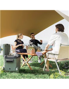 Outsunny 33L Camping Fridge Freezer Dual Zone, Portable Car Fridge 12V/24V DC & 100-240V AC, Electric Cool Box -20℃-20℃ with Whe 2