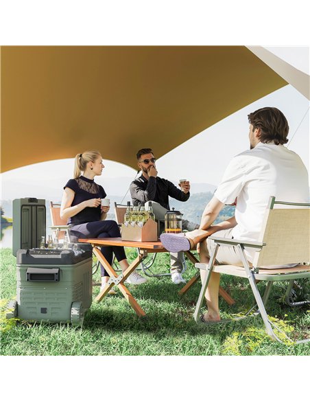 Outsunny 33L Camping Fridge Freezer Dual Zone, Portable Car Fridge 12V/24V DC & 100-240V AC, Electric Cool Box -20℃-20℃ with Whe - pic 157057 | FastDaddyshop