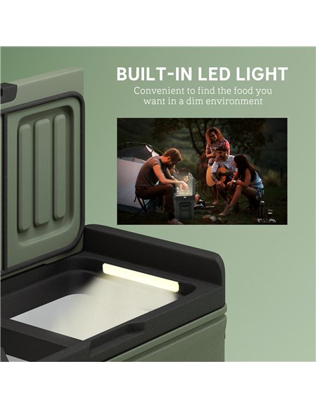 Outsunny 33L Camping Fridge Freezer Dual Zone, Portable Car Fridge 12V/24V DC & 100-240V AC, Electric Cool Box -20℃-20℃ with Whe - pic 157062 | FastDaddyshop