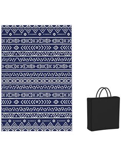 Outsunny Reversible Outdoor Rug with Carry Bag, Waterproof Plastic Straw Mat for Garden, Deck, RV, Picnic, Beach, Camping, 182 x