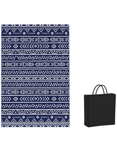 Outsunny Reversible Outdoor Rug with Carry Bag, Waterproof Plastic Straw Mat for Garden, Deck, RV, Picnic, Beach, Camping, 182 x - pic 157074 | FastDaddyshop