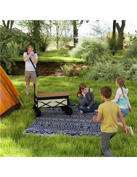 Outsunny Reversible Outdoor Rug with Carry Bag, Waterproof Plastic Straw Mat for Garden, Deck, RV, Picnic, Beach, Camping, 182 x - pic 157075 | FastDaddyshop