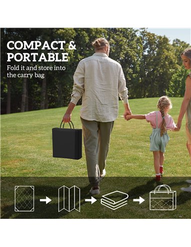 Outsunny Reversible Outdoor Rug with Carry Bag, Waterproof Plastic Straw Mat for Garden, Deck, RV, Picnic, Beach, Camping, 182 x