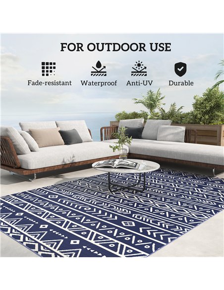 Outsunny Reversible Outdoor Rug with Carry Bag, Waterproof Plastic Straw Mat for Garden, Deck, RV, Picnic, Beach, Camping, 182 x - pic 157079 | FastDaddyshop