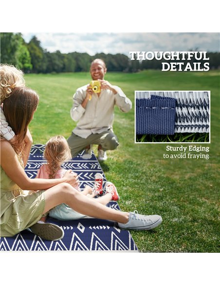 Outsunny Reversible Outdoor Rug with Carry Bag, Waterproof Plastic Straw Mat for Garden, Deck, RV, Picnic, Beach, Camping, 182 x - pic 157081 | FastDaddyshop