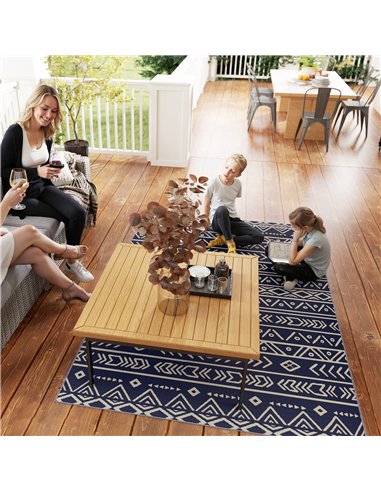 Outsunny Reversible Outdoor Rug with Carry Bag, Waterproof Plastic Straw Mat for Garden, Deck, RV, Picnic, Beach, Camping, 182 x