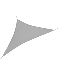 Outsunny 4x4m Triangle Sun Shade Sail, Outdoor UV Protection HDPE Canopy, Patio Deck Shelter with Steel Rings and Ropes, Grey
