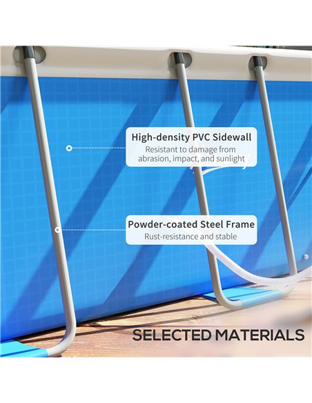Outsunny 207 x 400cm Five-Person Above Ground Swimming Pool, with Ladder - Blue - pic 157232 | FastDaddyshop