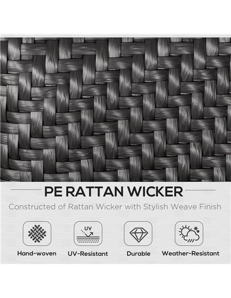 Outsunny 4-Seater Aluminum PE Rattan Wicker Sofa Set Outdoor Conservatory Furniture Lawn Patio Coffee Table, Deep Grey - pic 15727 | FastDaddyshop
