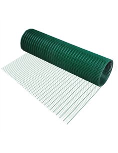 Pawhut PVC Coated Welded Wire Mesh Fencing Chicken Poultry Aviary Fence Run Hutch Pet Rabbit 30m Dark Green