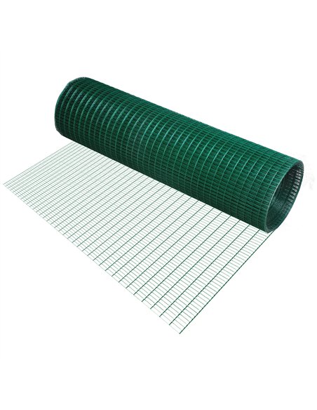 Pawhut PVC Coated Welded Wire Mesh Fencing Chicken Poultry Aviary Fence Run Hutch Pet Rabbit 30m Dark Green - pic 157299 | FastDaddyshop