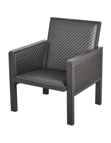 Outsunny 4-Seater Aluminum PE Rattan Wicker Sofa Set Outdoor Conservatory Furniture Lawn Patio Coffee Table, Deep Grey