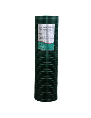 Pawhut PVC Coated Welded Wire Mesh Fencing Chicken Poultry Aviary Fence Run Hutch Pet Rabbit 30m Dark Green