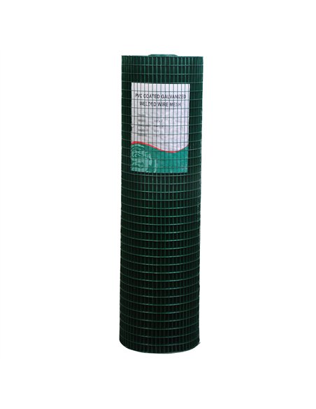 Pawhut PVC Coated Welded Wire Mesh Fencing Chicken Poultry Aviary Fence Run Hutch Pet Rabbit 30m Dark Green - pic 157306 | FastDaddyshop