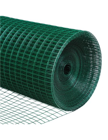 Pawhut PVC Coated Welded Wire Mesh Fencing Chicken Poultry Aviary Fence Run Hutch Pet Rabbit 30m Dark Green - pic 157307 | FastDaddyshop