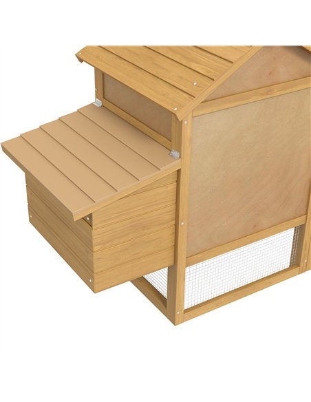 PawHut Small Chicken Coop with Run Hen House Poultry Coops Cages Nesting Box Wood 150.5 x 54 x 87cm - pic 157316 | FastDaddyshop