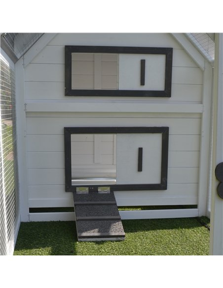 PawHut Chicken Coop with Run Wooden Hen House Pet Poultry Coops Cages Small Animal Outdoor Pen with Nesting Box 166 x 124 x 112c - pic 157333 | FastDaddyshop