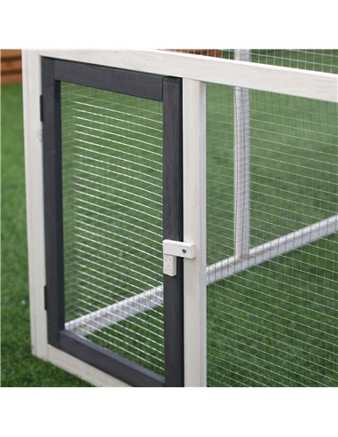 PawHut Chicken Coop with Run Wooden Hen House Pet Poultry Coops Cages Small Animal Outdoor Pen with Nesting Box 166 x 124 x 112c