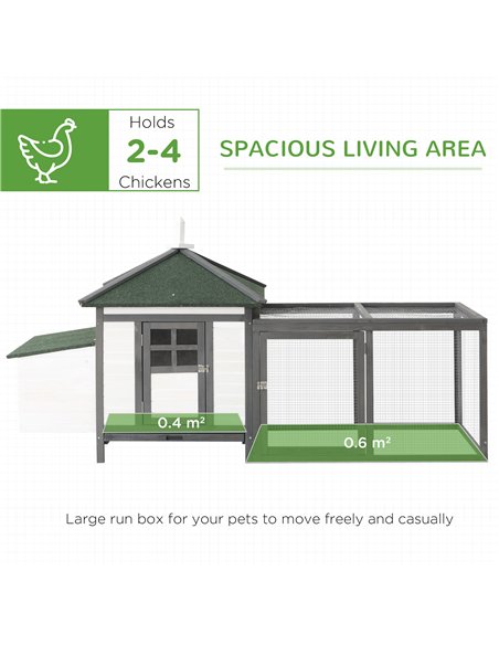 PawHut Chicken Coop Small Animal Pet Cage w/ Nesting Box Outdoor Run Wooden - pic 157347 | FastDaddyshop