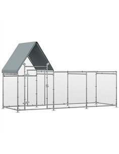 PawHut Walk In Chicken Run Chicken Coop, Large Poultry Cage Hen House for 6-8 Chickens Outdoor w/ Water-Resist Cover 302 x 107 x