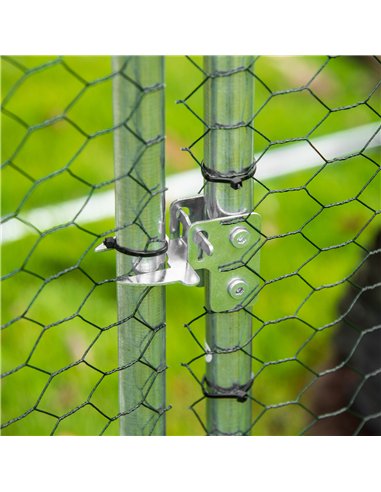 PawHut Walk In Chicken Run Chicken Coop, Large Poultry Cage Hen House for 6-8 Chickens Outdoor w/ Water-Resist Cover 302 x 107 x
