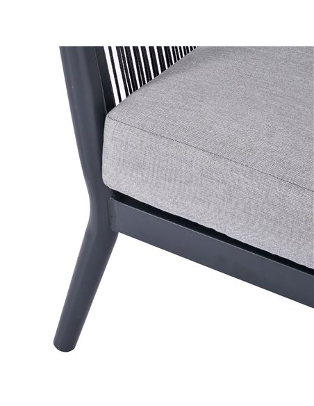 Outsunny 4-Seater PE Rattan Wicker Sofa Set Outdoor Conservatory Furniture Lawn Patio Coffee Table w/ Cushion Deep Grey - pic 15739 | FastDaddyshop