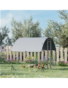 PawHut Walk In Chicken Run Galvanised Chicken Coop Hen Poultry House Cage Pet Playpen Garden with Water-Resist Cover, 2.8 x 1.9  2
