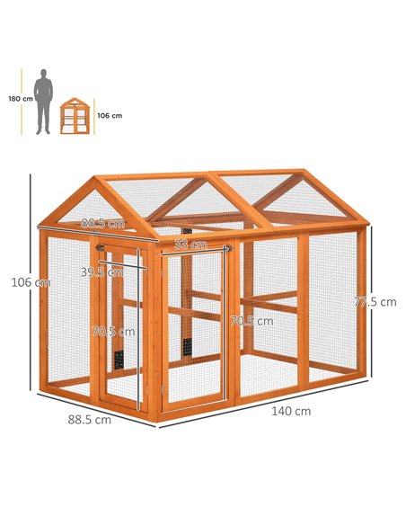 PawHut Large Chicken Run, Wooden Chicken coop, with Combinable Design - Wood Effect - pic 157400 | FastDaddyshop