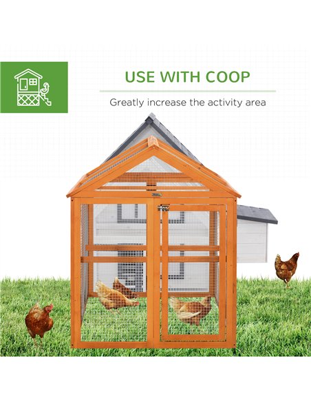 PawHut Large Chicken Run, Wooden Chicken coop, with Combinable Design - Wood Effect - pic 157403 | FastDaddyshop