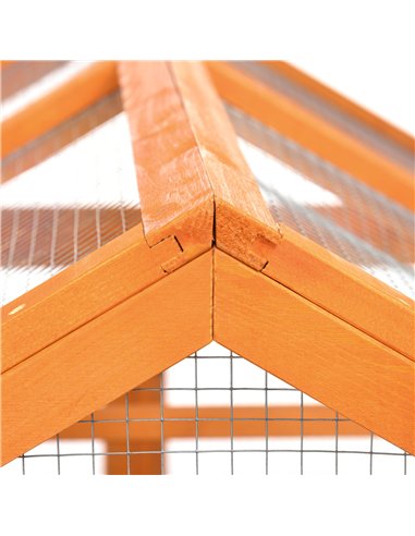 PawHut Large Chicken Run, Wooden Chicken coop, with Combinable Design - Wood Effect